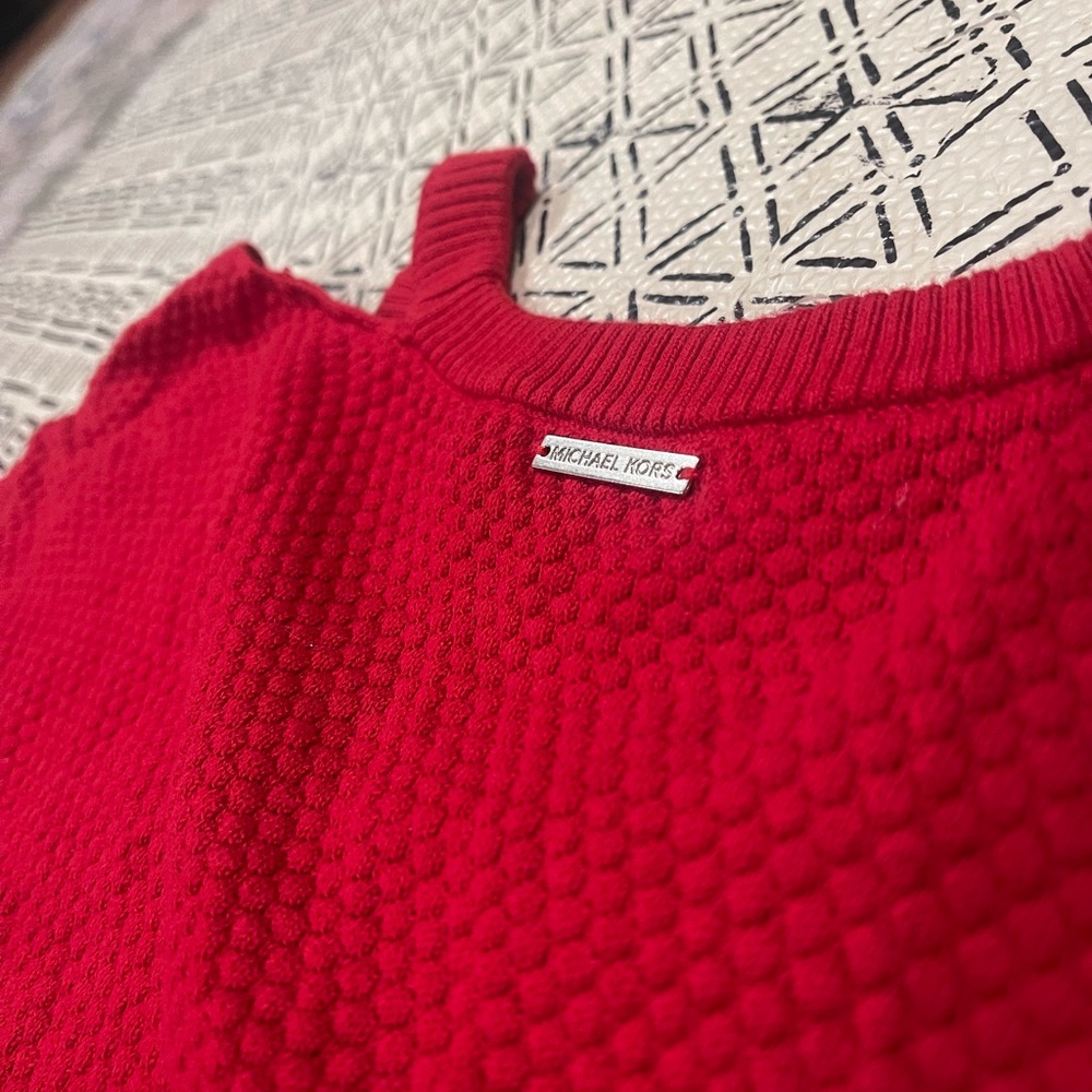 Michael Kors Waffle Knit Red Sweater